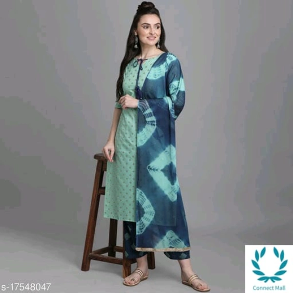 Women Cotton Straight Printed Long Kurti With Palazzos - XXL